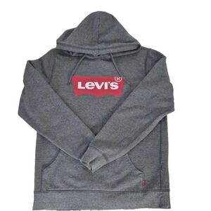 Levi's Hoodie Mens Small‎ Gray Fleece Long Sleeve Pullover
